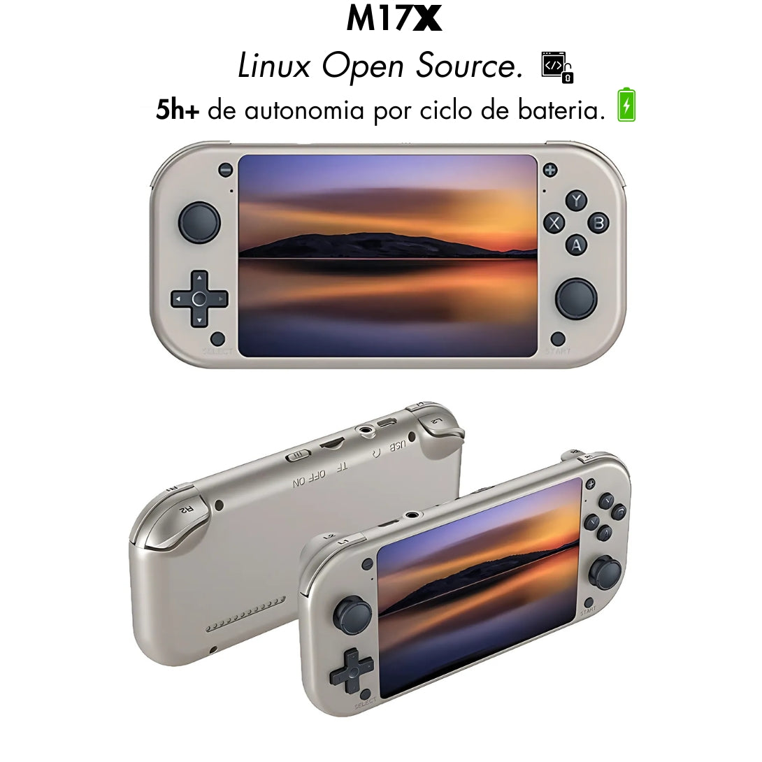 Console M17X, Game Portátil 128GB +10.000 Games, Linux Open Source